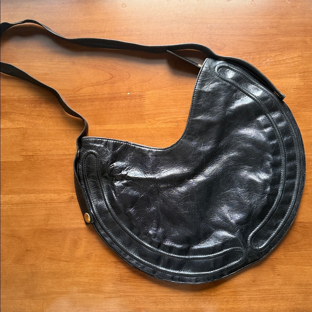 Elegant Black Leather Hobo Bag